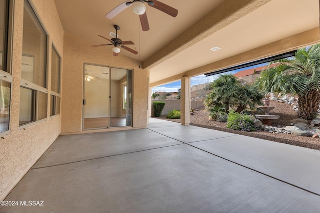 view of patio / terrace with ceiling fan