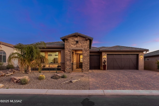 view of front of house featuring a garage