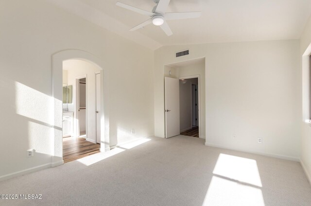 living room with visible vents, recessed lighting, high vaulted ceiling, and light wood-type flooring