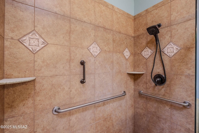 details with tiled shower