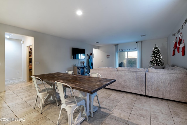 view of tiled dining room