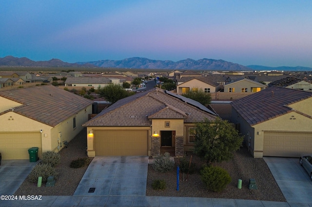 exterior space featuring a mountain view