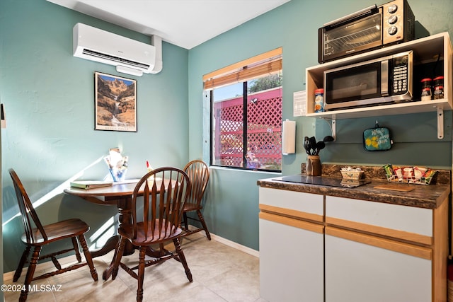 dining space with a wall unit AC