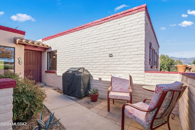 view of patio with grilling area