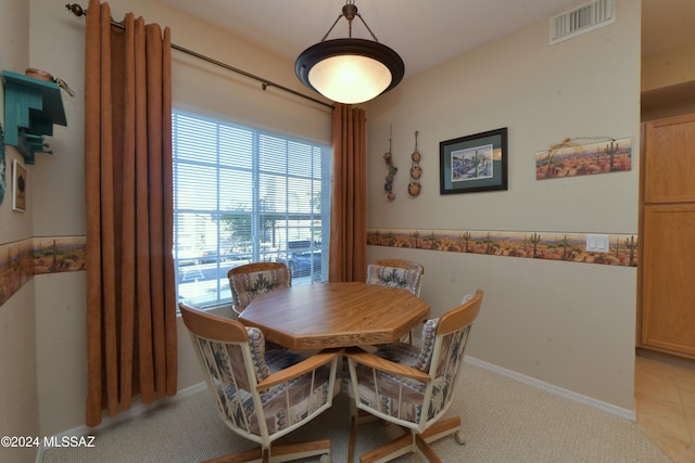 view of tiled dining area