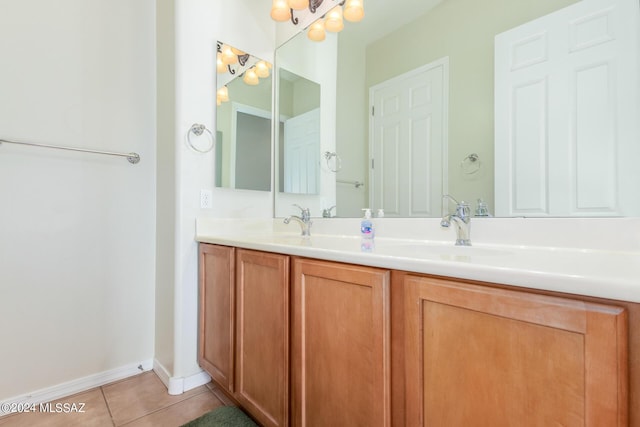 bathroom featuring tile patterned flooring and vanity