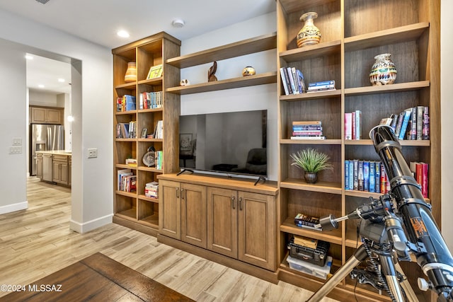 interior space with light hardwood / wood-style floors