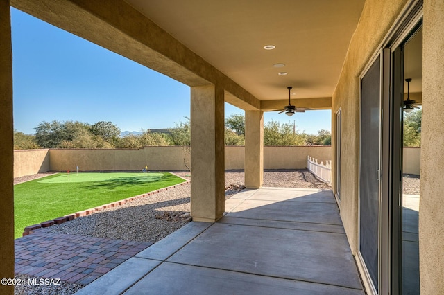 view of patio / terrace with ceiling fan