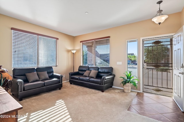 view of carpeted living room