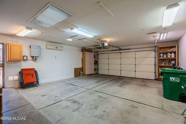 garage with a wall mounted AC
