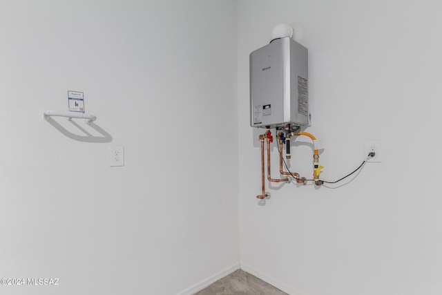 room details with tankless water heater