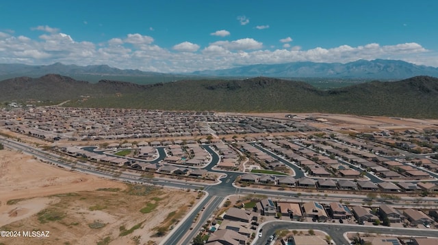 drone / aerial view with a mountain view