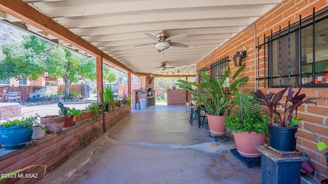 view of patio / terrace with ceiling fan