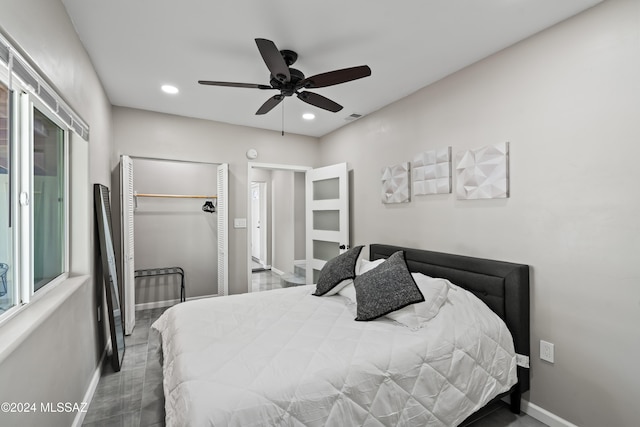 bedroom with ceiling fan