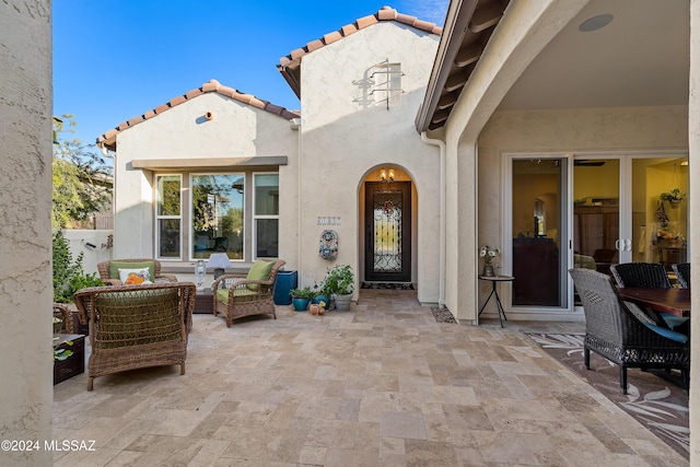 view of patio with an outdoor living space