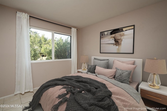 view of tiled bedroom