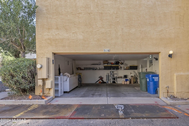 view of garage