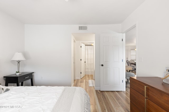 bedroom featuring light hardwood / wood-style flooring