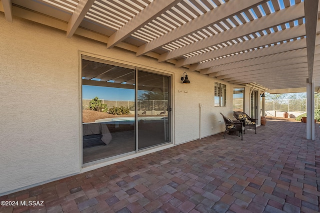 view of patio / terrace featuring a pergola