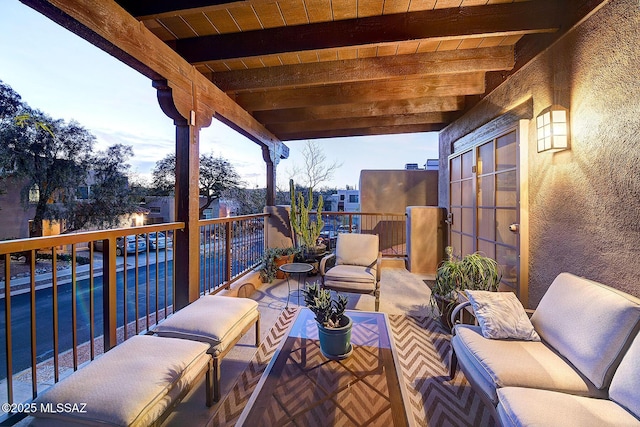 view of patio / terrace featuring a balcony