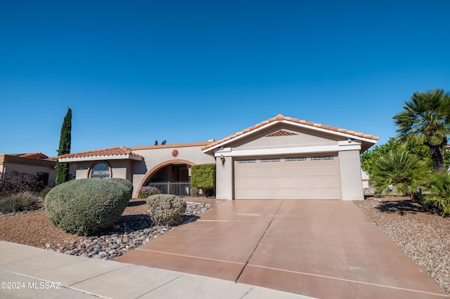 view of front of house with a garage