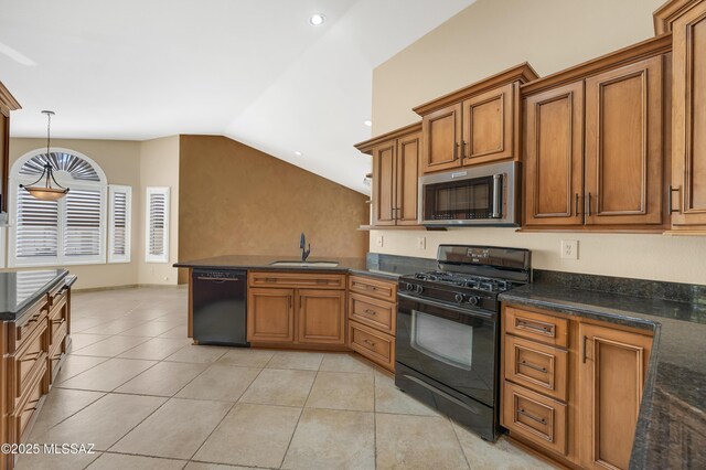 unfurnished dining area featuring plenty of natural light, visible vents, lofted ceiling, and light tile patterned floors