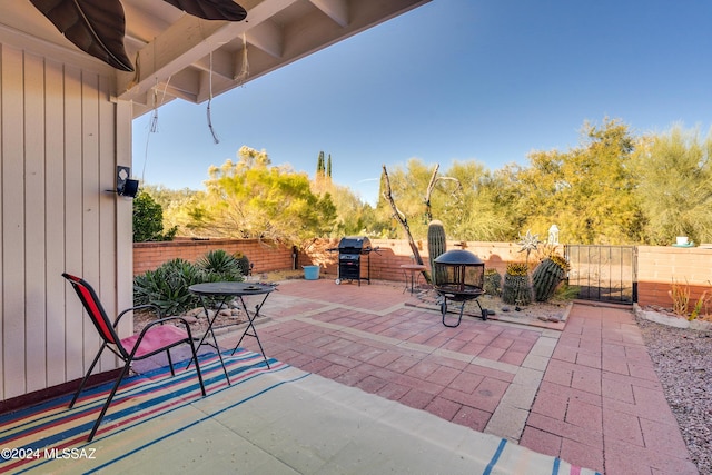 view of patio / terrace with area for grilling