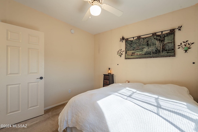 bedroom with carpet and ceiling fan