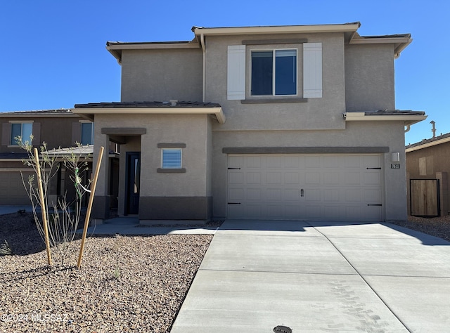 view of front facade with a garage