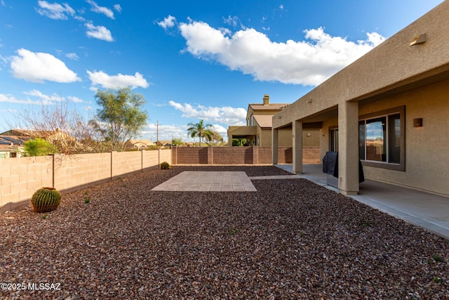 view of yard with a patio area