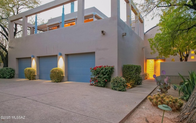 view of home's exterior with a garage