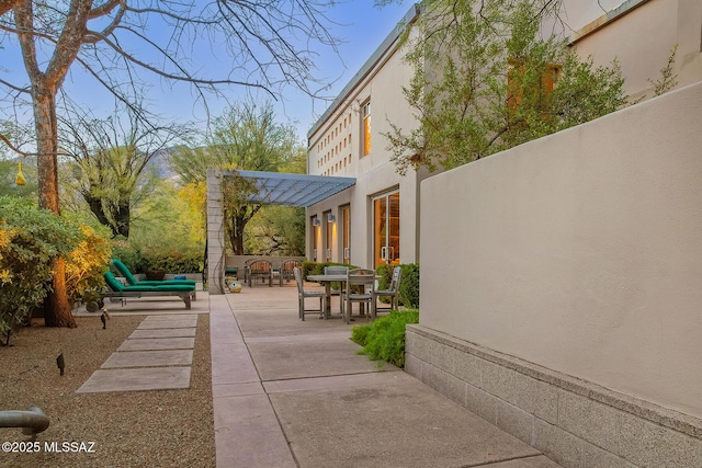 view of patio / terrace featuring a pergola