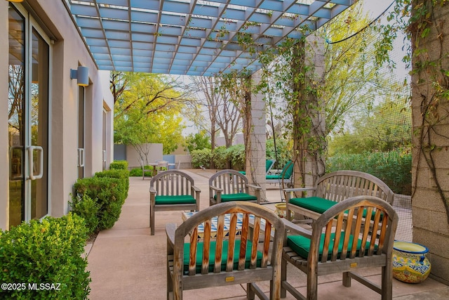 view of patio with a pergola