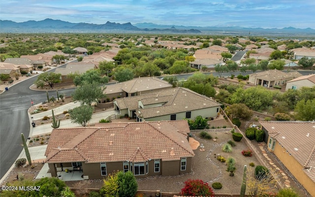 bird's eye view featuring a mountain view