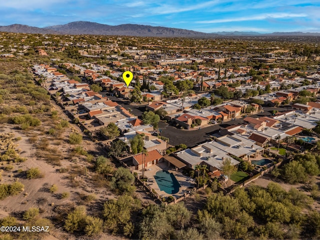 drone / aerial view with a mountain view