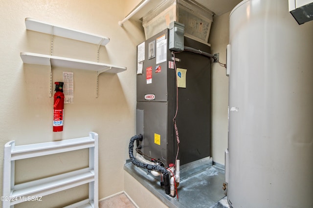 utilities with heating unit and water heater