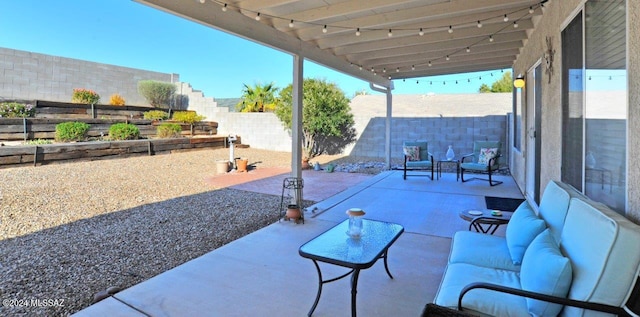 view of patio with an outdoor hangout area