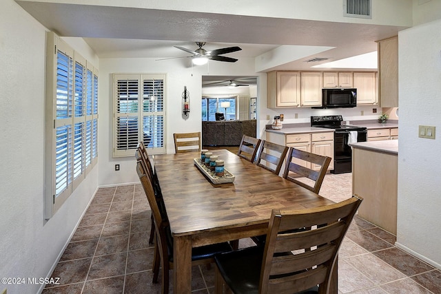 view of tiled dining area