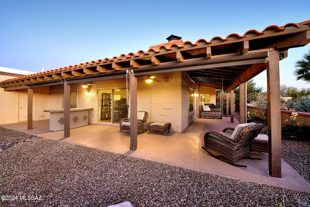 view of patio with area for grilling