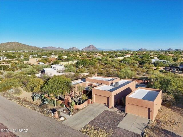 drone / aerial view with a mountain view