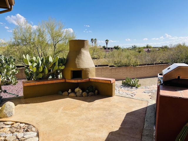 view of patio with grilling area