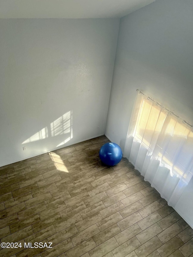 spare room with wood-type flooring