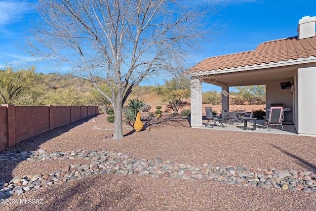 view of yard featuring a patio