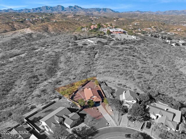 aerial view with a mountain view