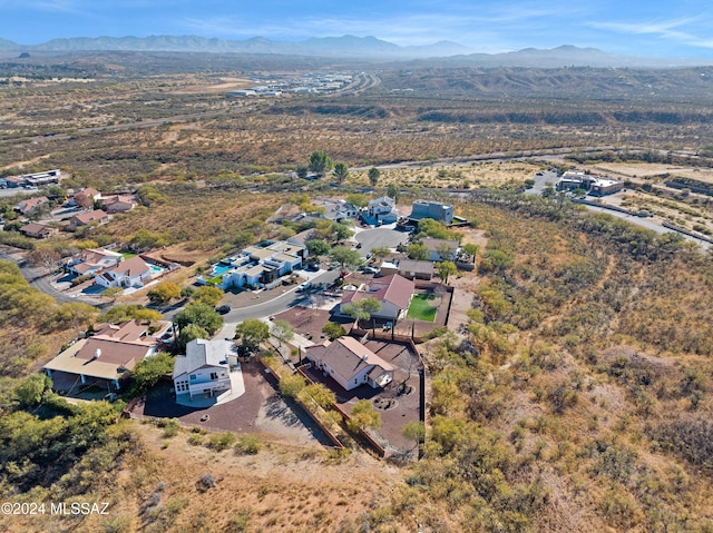 bird's eye view featuring a mountain view