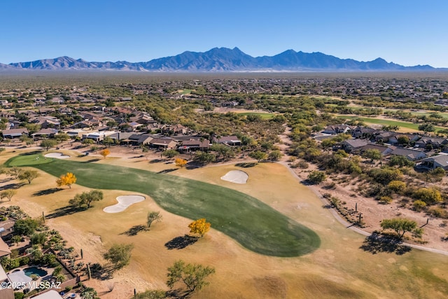 drone / aerial view with a mountain view