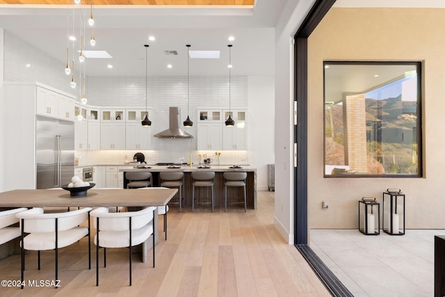 dining area featuring light hardwood / wood-style flooring
