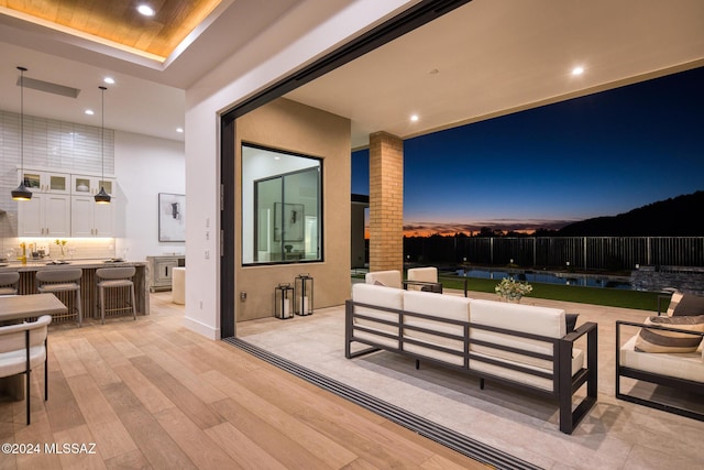 interior space with an outdoor living space