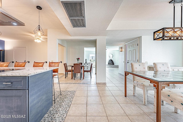 view of tiled dining area