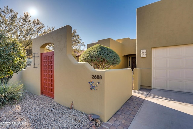 exterior space featuring a garage